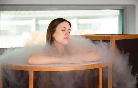 woman enjoying cryotherapy