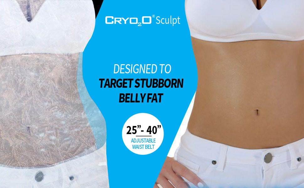 Close up of woman's stomach. Designed to target stubborn belly fat.